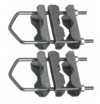 2x Mastdoppelschelle | Doppel-Zahnschelle, Stahl verzinkt